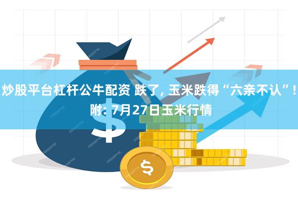 炒股平台杠杆公牛配资 跌了, 玉米跌得“六亲不认”! 附: 7月27日玉米行情