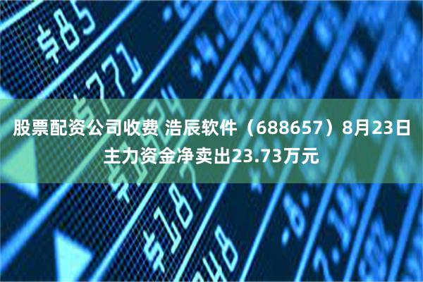 股票配资公司收费 浩辰软件（688657）8月23日主力资金净卖出23.73万元