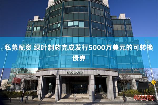 私募配资 绿叶制药完成发行5000万美元的可转换债券