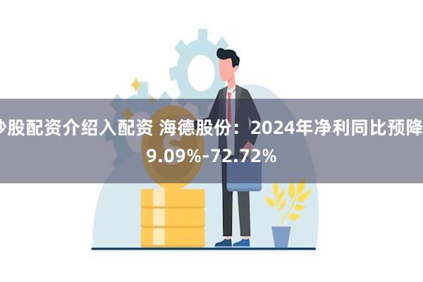 炒股配资介绍入配资 海德股份：2024年净利同比预降59.09%-72.72%